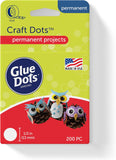 Glue Dots, Craft Dots, Double-Sided, 1/2", .5 Inch, 200 Dots, DIY Craft Glue Tape, Sticky Adhesive Glue Points, Liquid Hot Glue Alternative, Clear