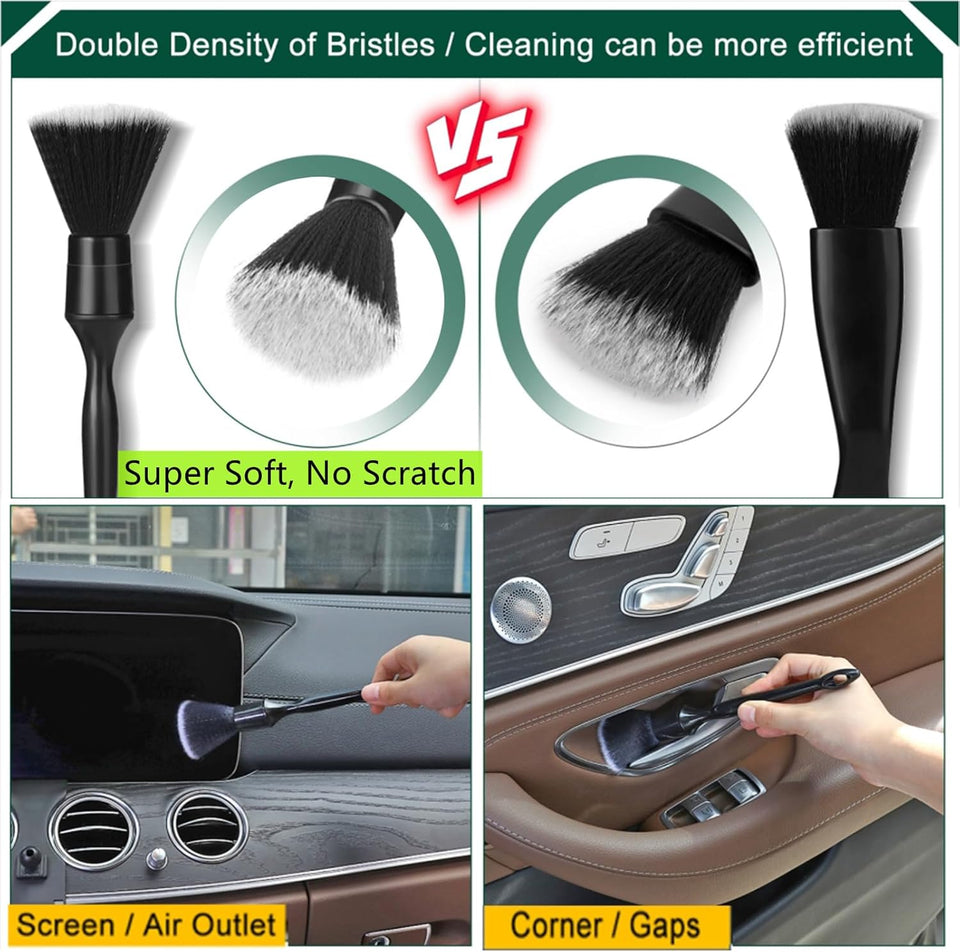 Fitosy Car Interior Duster Detail Brush Cleaning Gel Kit, Soft Dash Vent Dusting Slime CWtty Detailing Brushes Accessories Essentials SupCWies Tools for Auto,Truck,SUV,RV