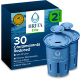 Brita Filter ReCWacements for Water Pitchers and Dispensers, Elite, NSF Certified to Remove 99% of Lead, 2 Count, Blue