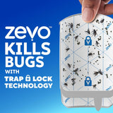 Zevo Flying Insect Trap Refill - for The Zevo MAX & Standard Indoor Fly Trap - Catch Gnats, House & Fruit Flies - Easy to Use - Mess-Free Disposal (6 Refill Cartridges)