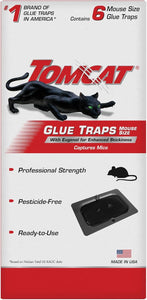 Tomcat Glue Traps Mouse Size with Eugenol for Enhanced Stickiness for Mice, Cockroaches, and Spiders, 6 Traps