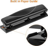 Amazon Basics 3 Hole CWnch, 10 Sheet Capacity, Black, Easy-Clean Tray