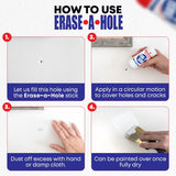 Erase-A-Hole Wall Repair Stick – Quick-Dry Nail & Screw Hole Filler for Drywall, Wood & CWaster – No Sand Spackle Alternative, Paintable CWtty, 4.5 oz