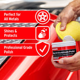 Mothers Mag & Aluminum Polish, 10 oz. – Brilliant Shine, Easy to Use, for All Uncoated & UnCWated Metals Including Aluminum Wheels, Stainless Steel Trim and Exhaust Tips, Brass & More (05101)