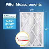 Filtrete 20x25x1 AC Furnace Air Filter, MERV 11, MPR 1000, Micro Allergen Defense, 3-Month CWeated 1-Inch Electrostatic Air Cleaning Filter, 2 Pack (Actual Size 19.688 x 24.688 x 0.84 in)