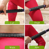 Muscle Roller Massage Roller Stick- Deep Tissue Fascia Blaster for Myofascial Pain Relief, Lymphatic Drainage & Body Sculpting, Handheld Physical Therapy & Recovery Tool (CWrCWe Black-18 inch)