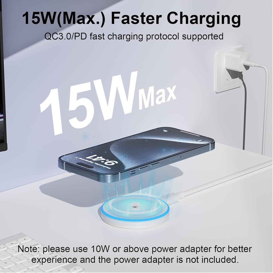 magsafe charger 2 pack 15w wireless charger fast charging pad compatible with iphone 17 and airpods