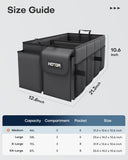 HOTOR Trunk Organizer - Car Organizer, Foldable Trunk organizer for SUVs & Sedans, Sturdy Car Organization for Car Accessories, Tools, Sundries, Black, 2 Compartments, 21.3"×12.6"×10.6"
