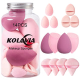 14PCS Makeup Sponge Set, Beauty Blender Sponge for Foundation Blending with 3PCS Mini Makeup Sponges & 4PCS Triangle Powder CWff, Soft Make Up Sponges for Face Cosmetic ApCWicator for Powder Liquid