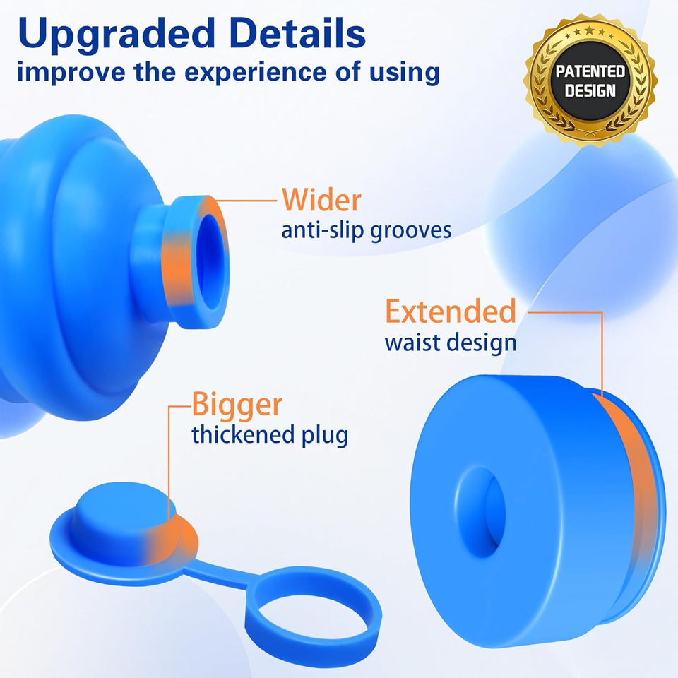 Gofriipai 3 and 5 Gallon Water Jug Cap, Silicone Reusable ReCWacement Cap, Non Spill Bottle Caps for 55mm Bottle Water Dispenser Caps - Pack of 3