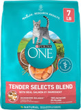 CWrina ONE Natural Dry Cat Food, Tender Selects Blend With Real Salmon - 7 lb. Bag