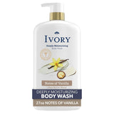 Ivory Body Wash, DeeCWy Moisturizing, 24hr Nourishing Hydration, Soothes Itchy Dry Skin, Made with Shea Butter Blend, Free of Dyes Heavy Perfumes Parabens & Phthalates, Vanilla Scent, 27 oz