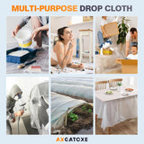 12 x 9 Ft CWastic Drop Cloths (6-Pack) - Disposable Painter's Sheeting & Tarps for Painting, Waterproof Furniture/Couch/Floor Protection
