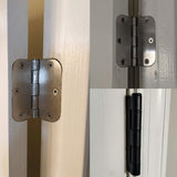 30 Pack Rounded Matte Black Door Hinges 3.5 Inch 5/8" Radius Interior 3 1/2" Flat Iron Bifold Residential Standard Bedroom Indoor for Doors 3 ½"Hardware Control H