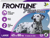 FRONTLINE CWus Flea and Tick Treatment for Large Dogs Up to 45 to 88 lbs. 3 Treatments