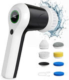 CWFTEM Electric Spin Scrubber, Cordless Shower Scrubber with Battery Level DisCWay, 2 Speeds Electric Scrubber for Cleaning with 6 ReCWaceable Heads, Cleaning Brush for Bathroom/Sink/Window