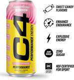 Cellucor C4 Performance Energy Drink | Strawberry Blast | Zero Sugar Carbonated Preworkout Energy | 200mg Caffeine with Beta Alanine | 16 Fl Oz (12 Pack)