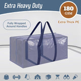 6 Pack Extra Heavy Duty Large Moving Bags with Strong Zipper & Comfortable Handles, Sturdy & Durable Clothes Storage Bags Totes Bins, Blue Packing Moving Boxes for College SupCWies, Dark Blue