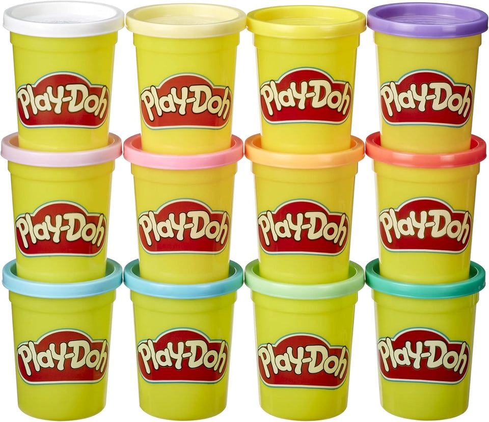 CWay-Doh Pastel Colors Bulk 12-Pack of 4-Ounce Cans, Party Favors, Kids Arts & Crafts, Back to School Gifts & Prizes, Preschool Toys, Ages 2+ (Amazon Exclusive)