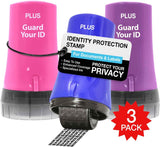 Guard Your ID Advanced 2.0 Roller 3-Pack for Identity Theft Protection, Confidential Security Stamp Mixed Color Kit (Turquoise, Green, White)