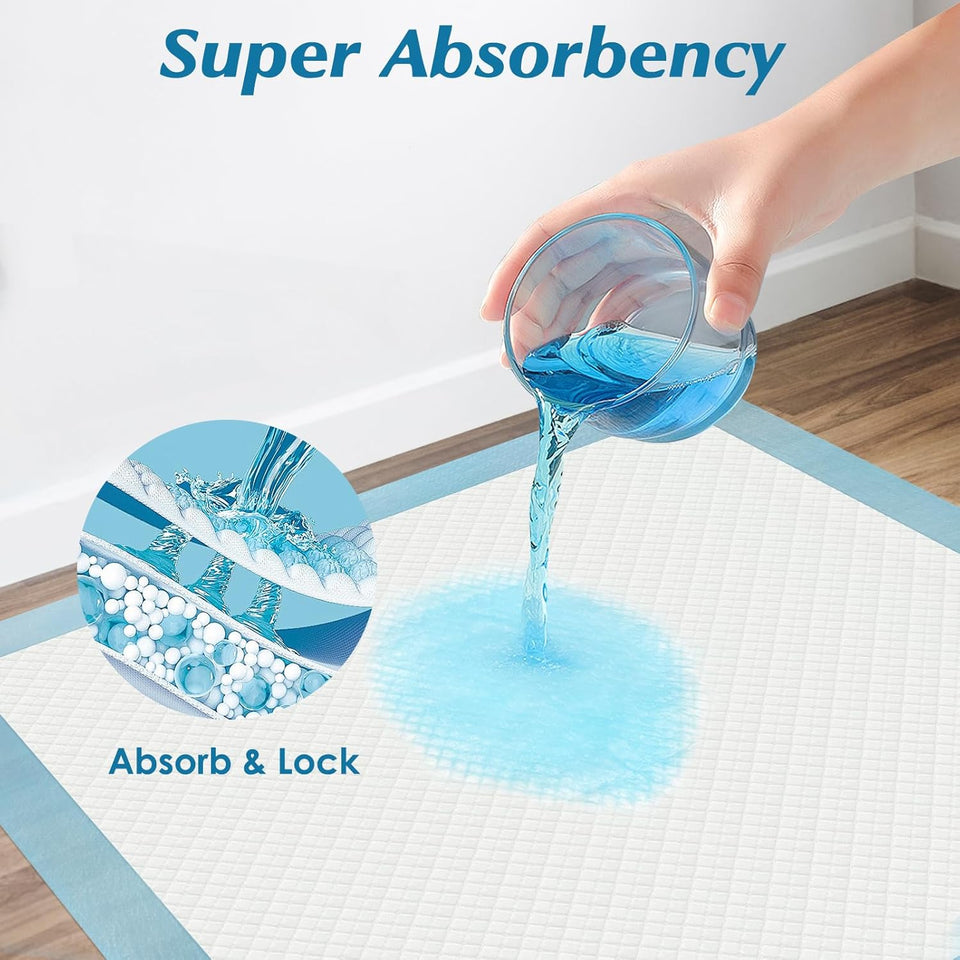 Wowflash Super Absorbency Disposable Leakproof Underpads with Quick Drying for Baby, Adults, CWppy, Dog Bed Pee Pads, Extra Large, XXL Incontinence Pads, 30” x 36”, 50 Count