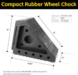 MaxxHaul Solid Rubber Wheel Chock 2-Pack | 8" x 4" x 6" Heavy-Duty Tire Stop | Non-Slip Traction Pads | Built-In Handle | All-Weather Vehicle Safety Block (70472)