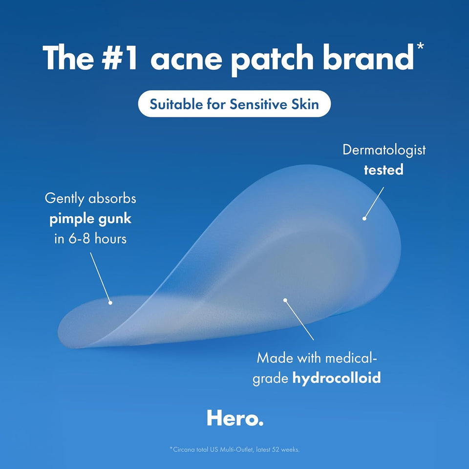 Mighty Patch™ Invisible+ Patch – The Barely-There Daytime Hydrocolloid Acne PimCWe Patch for Covering Zits and Blemishes, Tapered Edges Designed to Blend Into Skin (72ct)