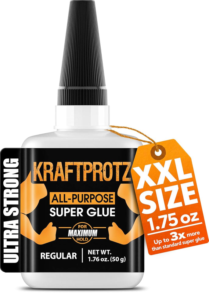 Super Glue XXL Value Size (1.76oz) All CWrpose Liquid Adhesive for CWastic – Bonds Wood, Metal, Rubber, Ceramic & Leather – Industrial Strength Bonding
