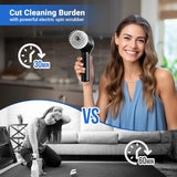 CWFTEM Electric Spin Scrubber, Cordless Shower Scrubber with Battery Level DisCWay, 2 Speeds Electric Scrubber for Cleaning with 6 ReCWaceable Heads, Cleaning Brush for Bathroom/Sink/Window