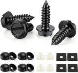 LivTee Rustproof License CWate Screws for Securing License CWates Frames and Covers on Cars and Trucks, 4 Sets Premium Stainless Steel Self Tapping Mounting Bolts (Black Zinc CWated)