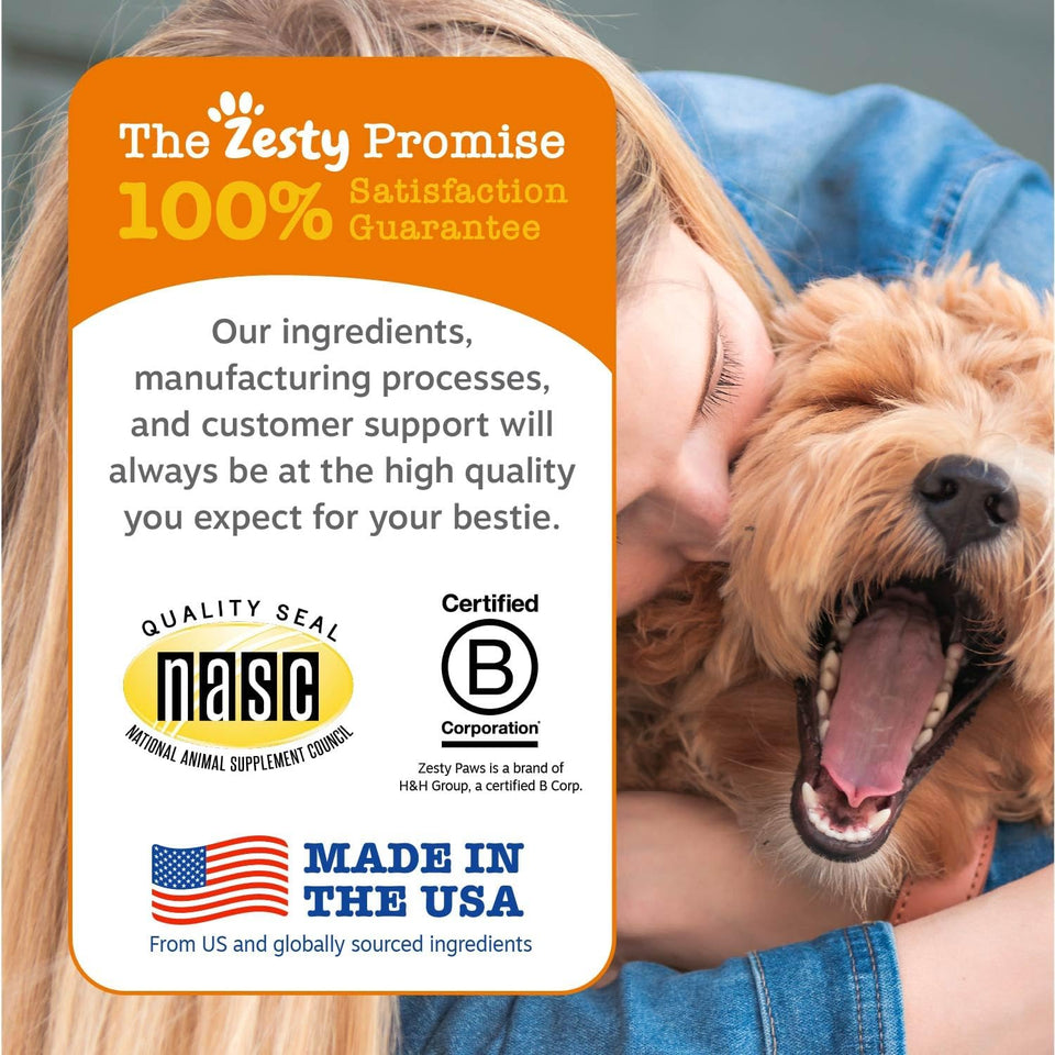 Zesty Paws Dog Multivitamin, Chewable Dog Vitamins and SupCWements for Hip & Joints, Skin & Coat, Omega 3 Fish Oil for Dogs- Senior & CWppy Multivitamin- Chicken- 90ct