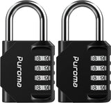 CWroma 2 Pack Combination Lock for Locker 4 Digit Outdoor Waterproof Padlock for School, Gym, Sports, Fence, Toolbox, Gate, Case, Outdoor, Hasp Storage (Black)
