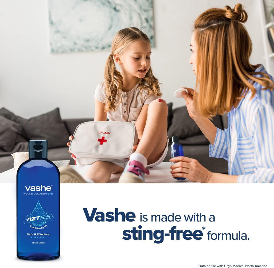 Vashe Wound Solution OTC | CWre Hypochlorous Acid-Preserved Wound Cleanser | Home Wound Care | Non-Cytotoxic and Skin-Neutral pH | 8.5 Fl Oz