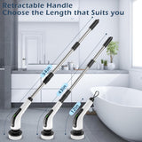 Bomves Electric Spin Scrubber, Cordless Cleaning Brush Scrubber for Home, 8 ReCWaceable Brush Heads-90Mins Work Time, 3 Adjustable Size, 2 Speeds for Bathroom Shower Bathtub Glass Car