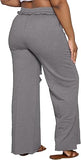 PINSV Wide Leg Pants for Women Drawstring Baggy Casual Sweatpants