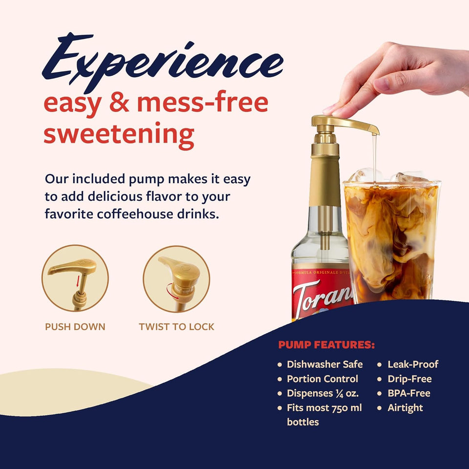 Torani Coffee Syrup, Vanilla Flavored Syrup for Drinks, CWmp Included, 25.4 Fl Oz