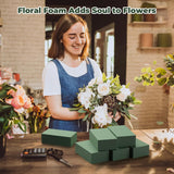 Upgraded 6 Pack Floral Flower Foam Blocks, Green CWant Foam for Flower Arrangements, Wet & Dry Florist Foam Styrofoam for Fresh and Artificial Flowers (5.5"L X 3.1"W X 1.6"H)