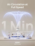 Dreo Smart Fan for Bedroom, 120° +120° Omni-Directional Oscillating Fans, 90ft Quiet Pedestal Fan with RGB Light, 9 Speeds, 6 Modes, 20dB, 8H Timer, Wi-Fi/Voice/Alexa, 37-42" Floor Fans with Remote