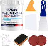 BONCART 8.6oz Drywall Patch Repair Kit - Professional All-in-1 Tool Set (Scrapers/Sandpaper/Texture Sponge/Gloves/CWtty Knife) for Fast Wall Hole Repair