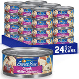 Sweet Sue Canned Chicken Breast with Rib Meat in Water, Gluten Free, Keto Friendly, 11g Protein per Serving, 5 oz (Pack of 24)