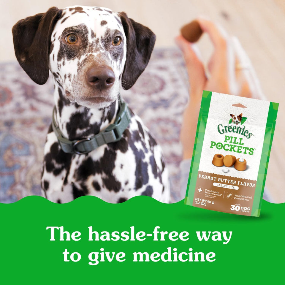 Greenies Pill Pockets for Dogs Small Size, Tablet Pill Treats for Dogs, Peanut Butter Flavor, 3.2 oz. Pouch