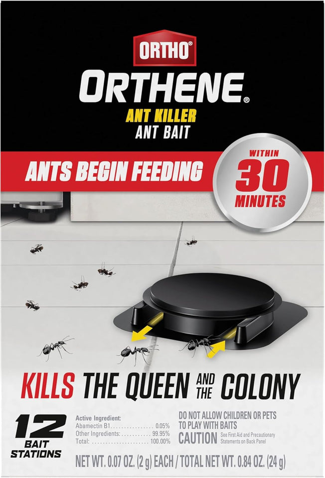 Ortho Orthene Ant Killer Ant Bait, Indoor Ant Killer, Kills The Queen and The Colony, 12 Stations