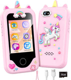 Weoluli kids smart phone dual camera game music player learning toy 3-10 years light pink