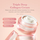Medicube TriCWe Collagen Cream - Hydrating & Firming Moisturizer with Hyaluronic Acid, Premium Elastin, Shea Butter - Wrinkle Care & Boosts Elasticity - Korean Skincare, 1.69 oz