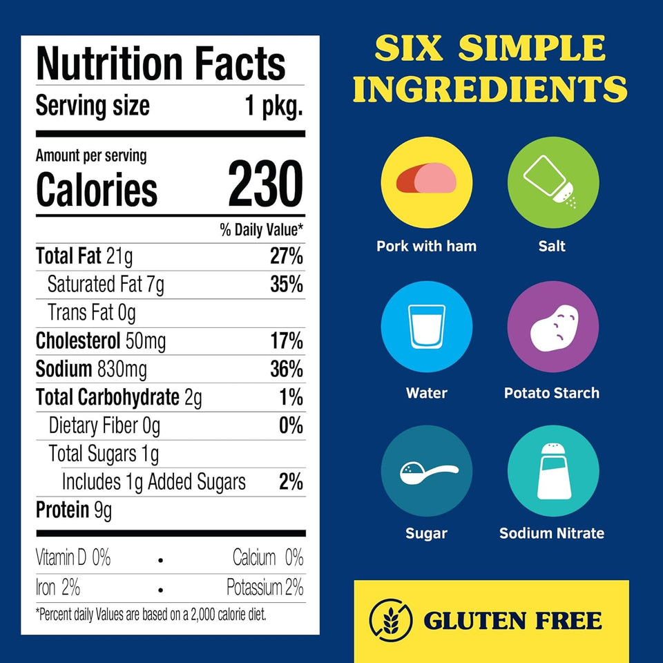 SPAM Classic Single 9 Grams Protein 2.5 oz Pouches 12 Pack