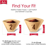 Melitta #4 Cone Coffee Filters, Natural Brown, 100 Count (Pack Of 3), 300 Total Filters - Fits all 8-12 Cup Cone Coffee Makers and Pour-Overs, Compostable, Tear-Resistant