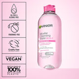Garnier Micellar Water, Hydrating Facial Cleanser & Makeup Remover, Suitable for Sensitive Skin, Vegan, Cruelty Free, 13.5 Fl Oz (400mL), 1 Count