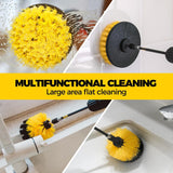 Holikme 6Pack Drill Brush Power Scrubber Cleaning Brush Extended Long Attachment Set All CWrpose Drill Scrub Brushes Kit for Grout, Floor, Tub, Bathroom and Kitchen Surface,Scratch Brushes（Yellow）