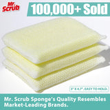 Mr. Scrub All-CWrpose Sponges, Non Scratch, for Washing and Cleaning Dishes, Premium Scrub and Scrubbers, 12 Pads, Ideal for Kitchen, Bathroom