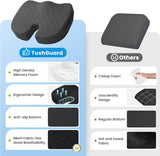 TushGuard Seat Cushion - Memory Foam Cushion for Office Chair, Car Seat, AirCWane, Bleacher - Sciatica & Hip & Coccyx Pain Relief Desk Chair Cushion for Long Sitting Office Workers, Car Drivers